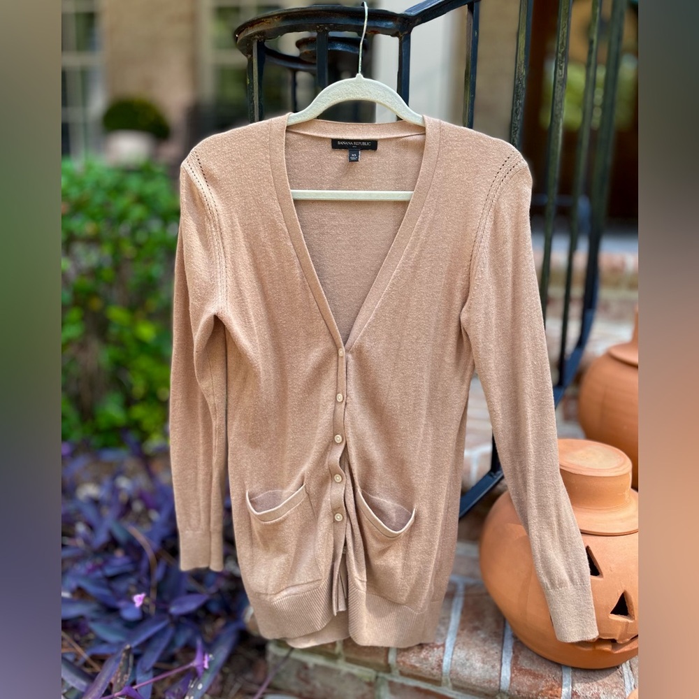 Banana Republic Camel Button-Up Cardigan